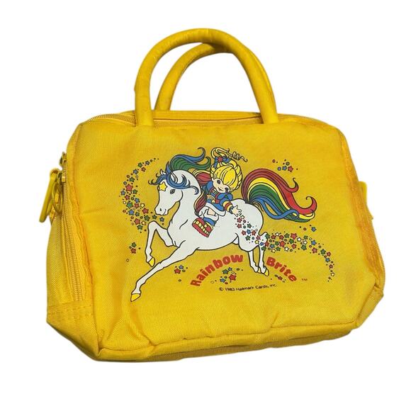 Hallmark Handbags - Vintage 80s1983 Rainbow Brite Yellow Lunch Bag Purse Thermos Brand -
